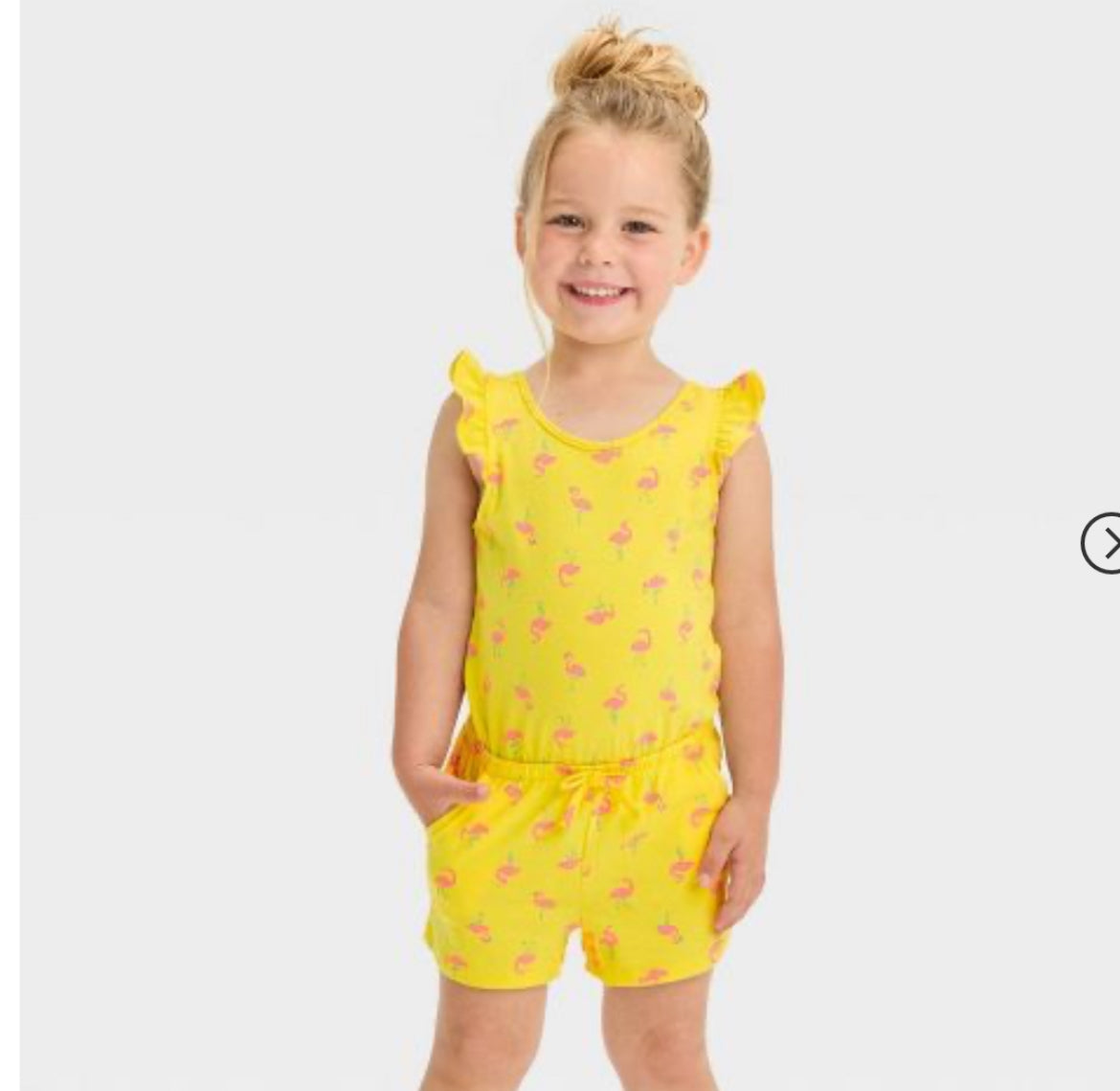 Toddler Girls' Flamingo Romper - Cat & Jack™ Yellow