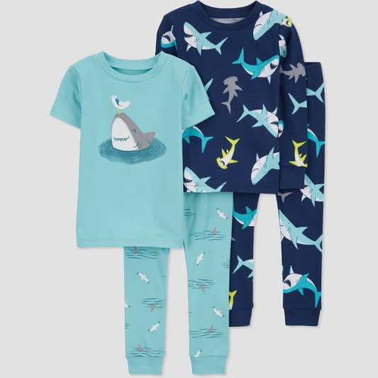 Carters Just One You 4-Piece Pajama Set- Shark