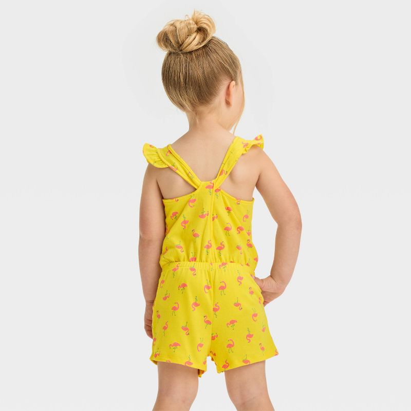 Toddler Girls' Flamingo Romper - Cat & Jack™ Yellow