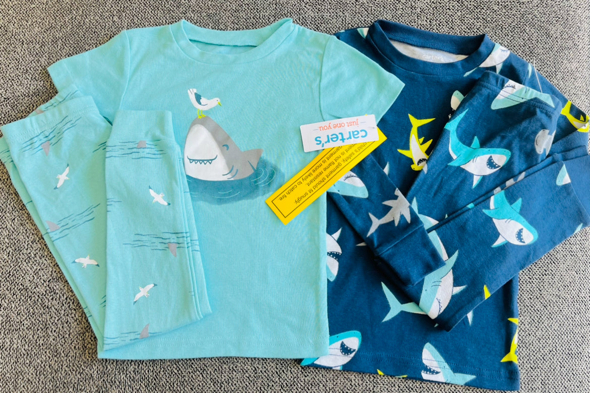 Carters Just One You 4-Piece Pajama Set- Shark