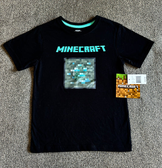 Minecraft Boys Short Sleeve Graphic T-Shirt- Black