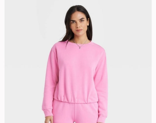 Women's Bubble Hem Sweatshirt - Universal Thread Pink