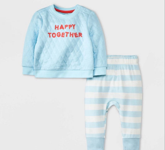 Baby 'Happy Together' Graphic Top & Bottom Set - Cat & Jack™ Blue