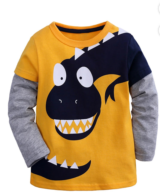 Kids Tales Boys Dinosaur Graphic Long Sleeve