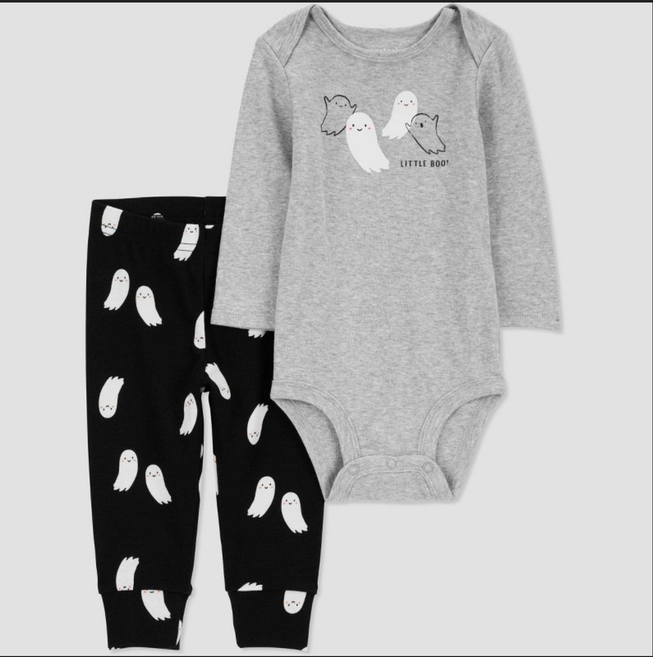 Carter's Just One You®️ Baby 2pc Ghost Top & Bottom Set - Black/Gray