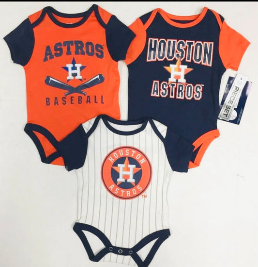 MLB Houston Astros Infant Boys’3pk Bodysuit