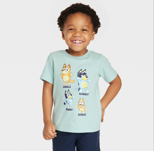 Toddler Boys' Bluey Printed Short Sleeve T-Shirt - Blue