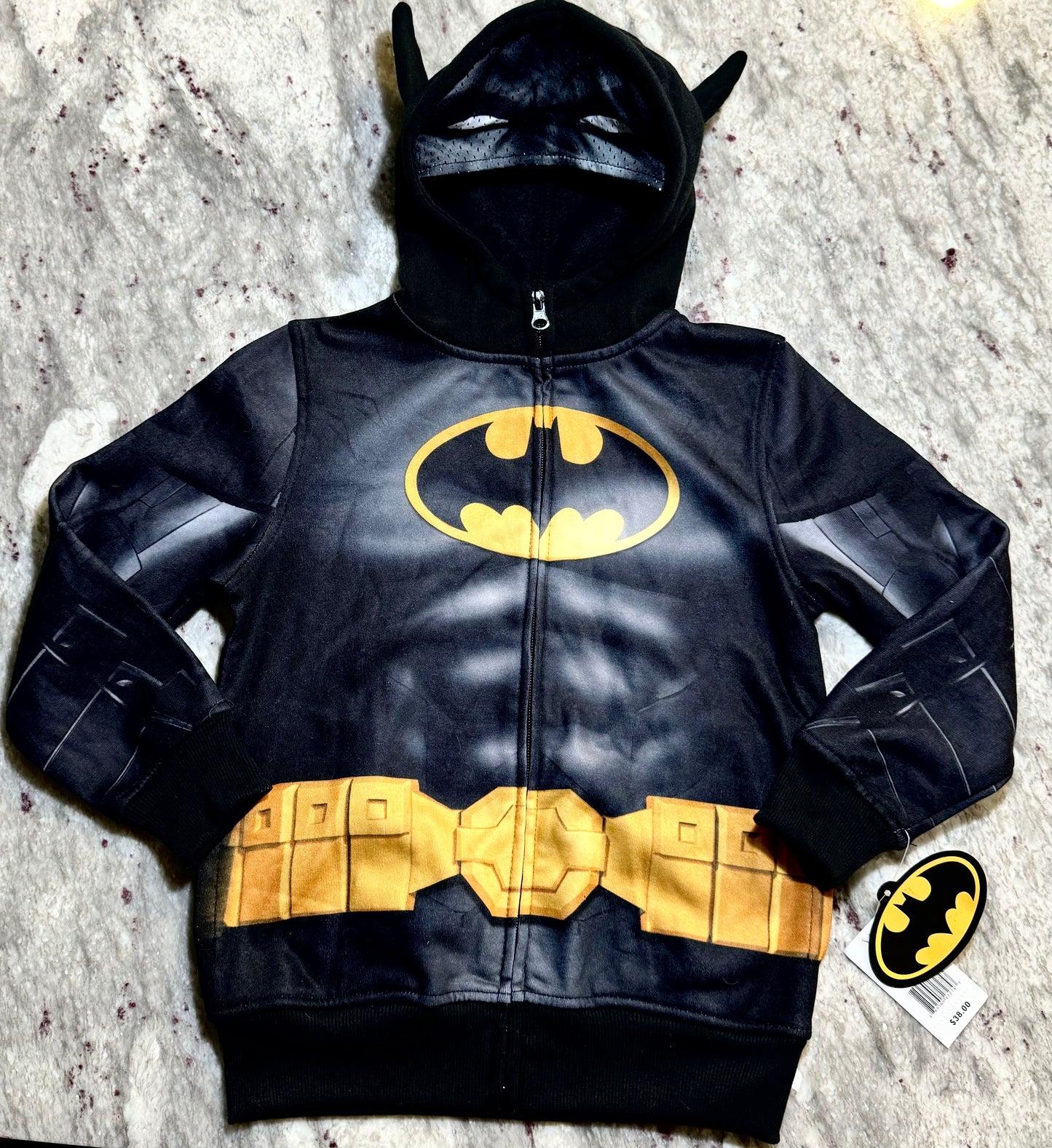 Boys Batman Zip Up Hoodie w/Hooded Mask