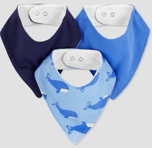 Carters Just One You Baby Boys’ 3PK Bandana Bib- Blue