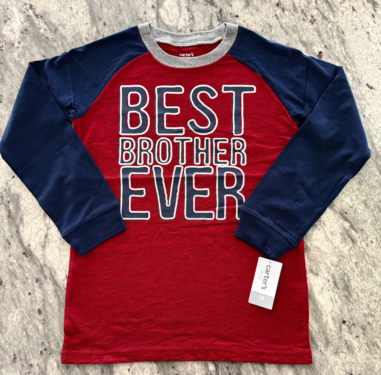 Carters Boys “Best Brother Ever”Long Sleeve Raglan T-Shirt