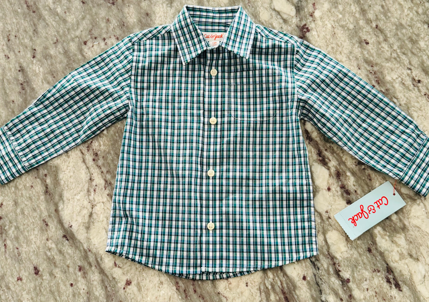 Baby Boys Checkered Button Up- Cat & Jack