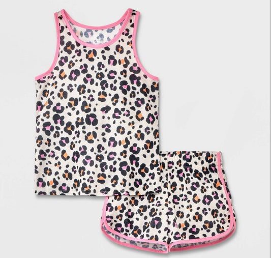 Girls' 2pc Cheetah Printed Pajama Set - Cat & Jack™