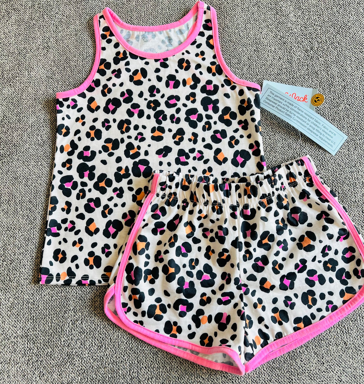 Girls' 2pc Cheetah Printed Pajama Set - Cat & Jack™