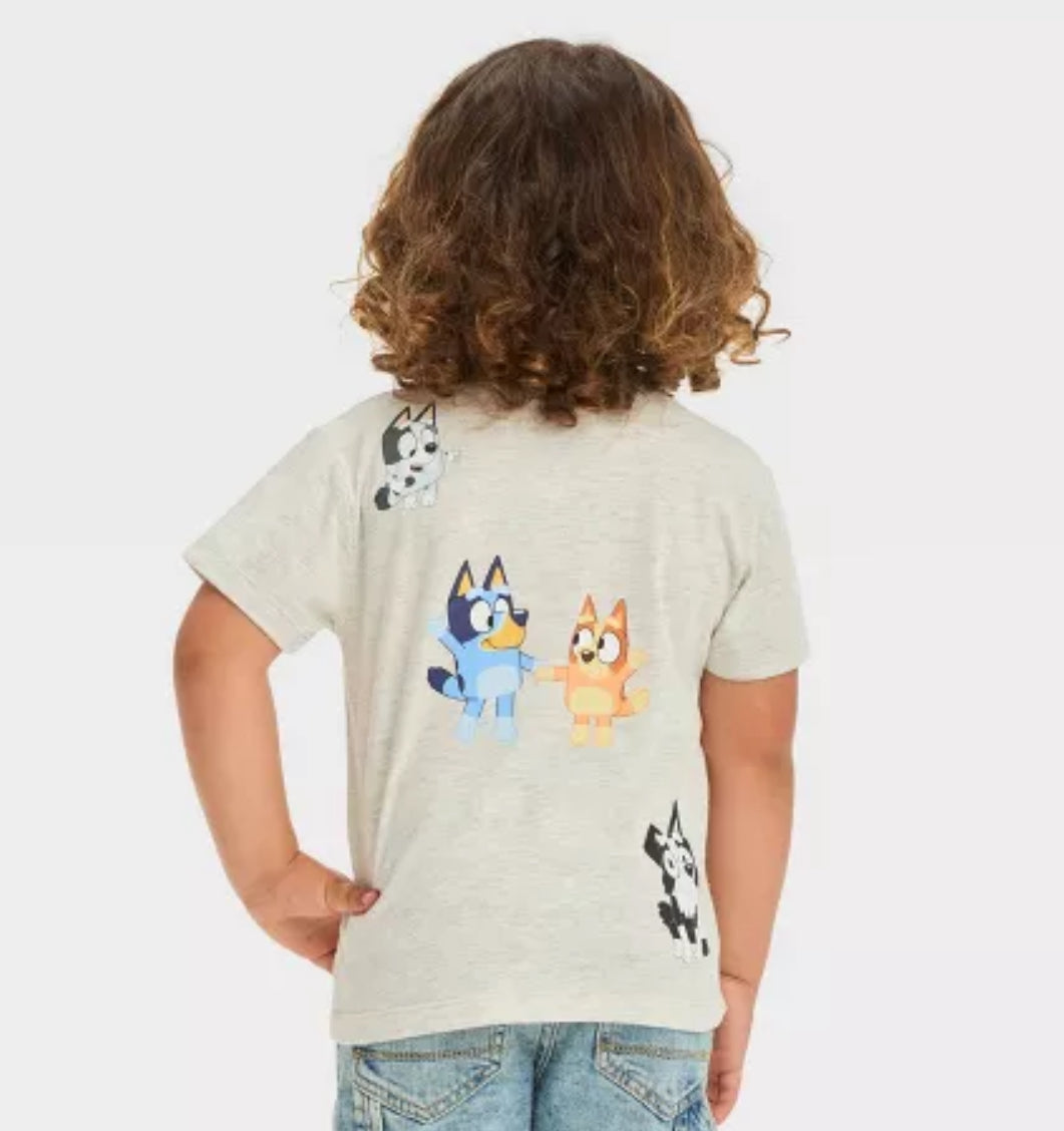 Toddler Bluey and Friends Short Sleeve Pocket T-Shirt - Cream