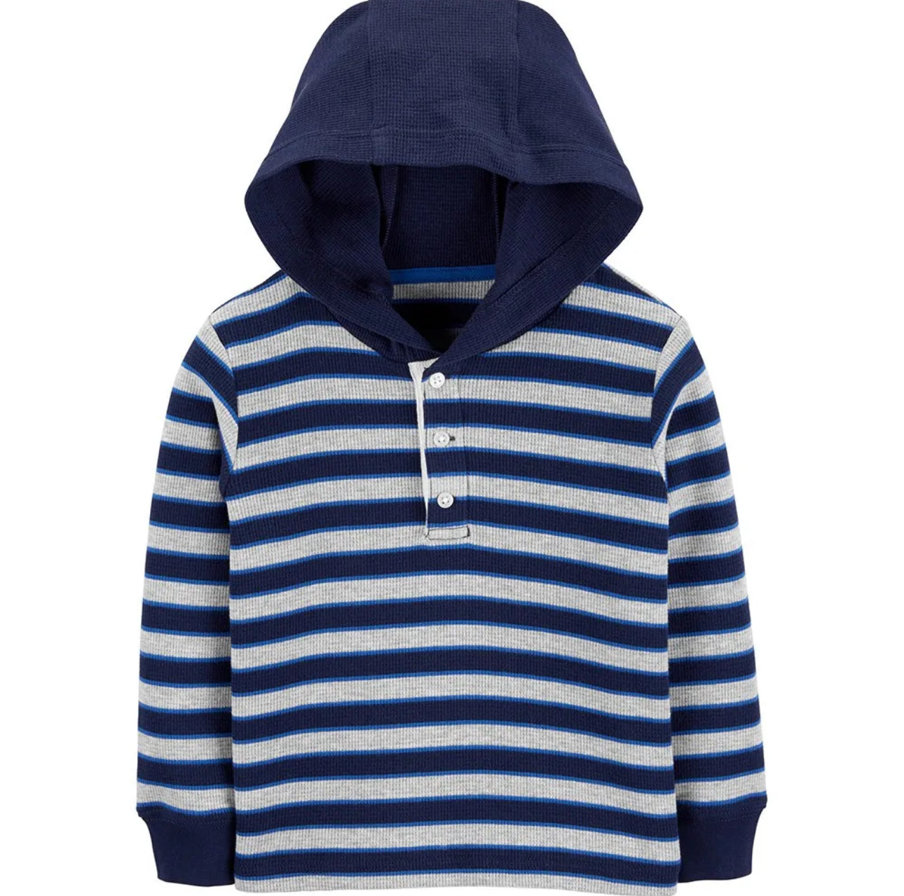 Carters Boys Striped Thermal Hooded Tee