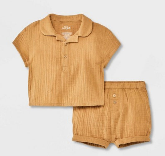 Baby Boys' Gauze Top and Bottom Set