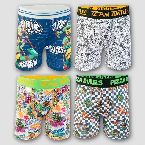 Boys 4Pk TMNT Athletic Boxer Briefs