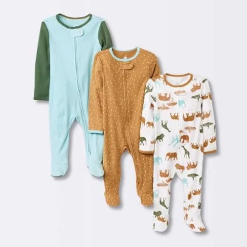 Baby Boys' 3pk Zip-Up Sleep N' Play - Cloud Island™