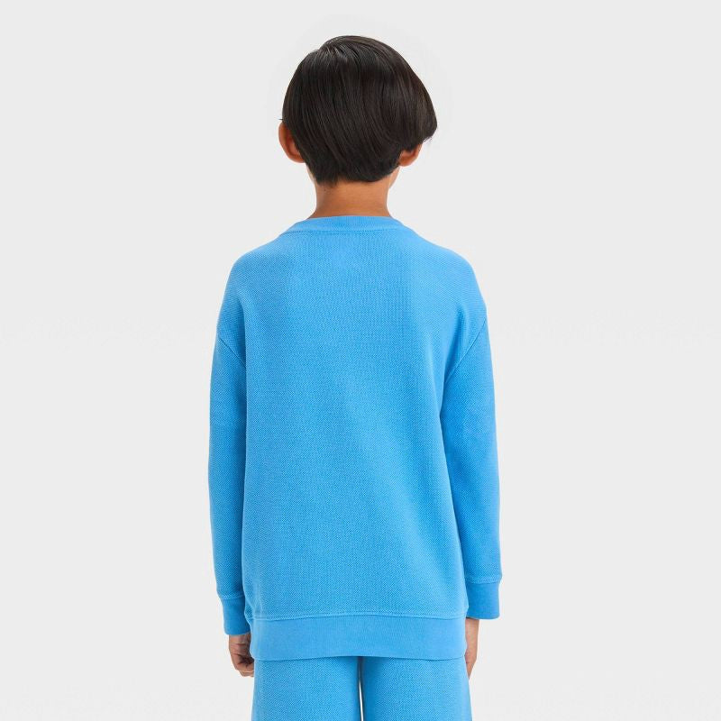 Boys' Solid Fleece Crewneck Pullover Sweatshirt - Cat & Jack™ Blue