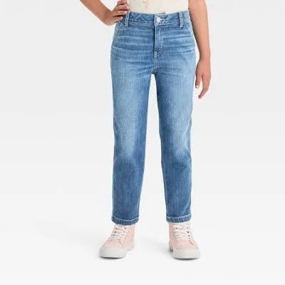 Cat & Jack Girls' High-Rise Ankle Straight Jeans