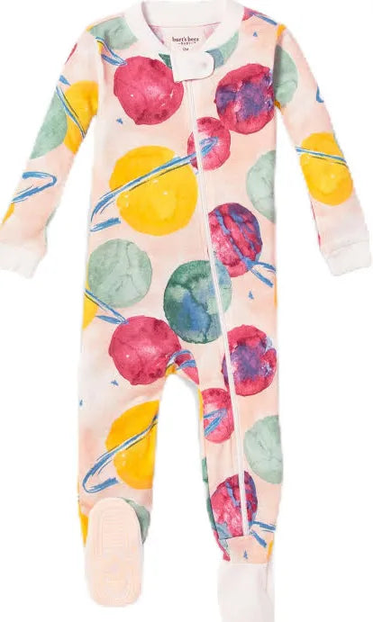 Burt's Bees Baby Baby Girls' Outerspace Snug Fit Footed Pajama