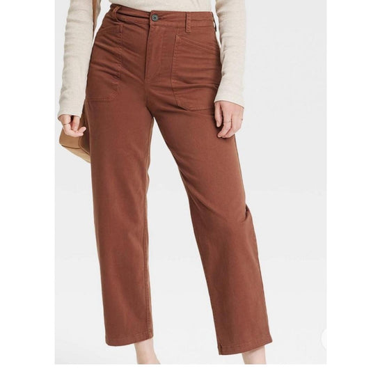 Universal Thread Women's High-Rise Barrel Leg Pants -Brown