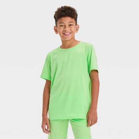 Boys' Athletic Crew Neck T-Shirt- Green