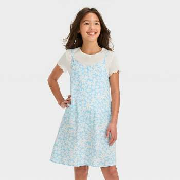 Girls' 2 for 1 Dress - Blue Floral