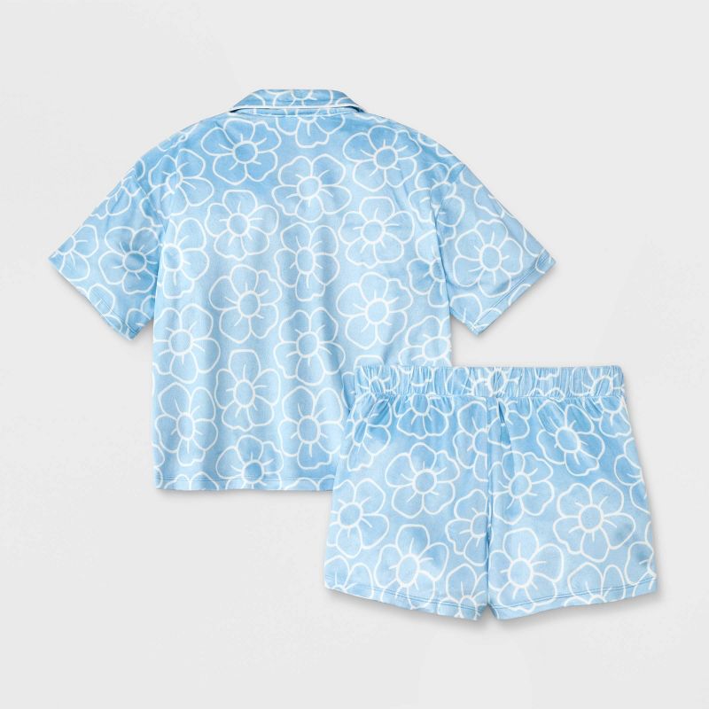 Girls' Short Sleeve Button Up Pajama Set - art class™