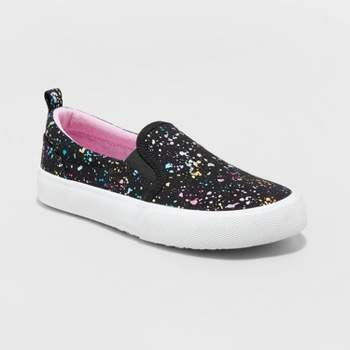 Cat & Jack Black Metallic Splatter Shoes