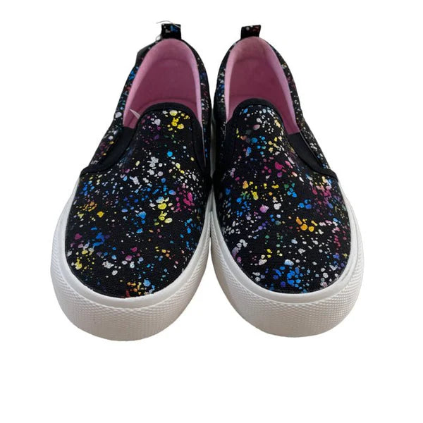 Cat & Jack Black Metallic Splatter Shoes