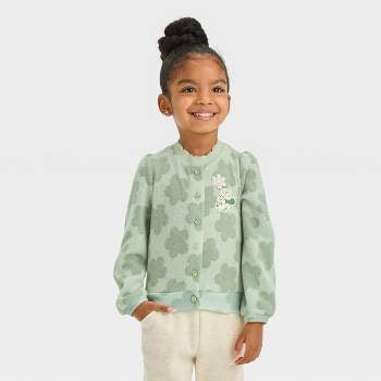 Toddler Girls' Disney Minnie Mouse Cardigan - Sage Green