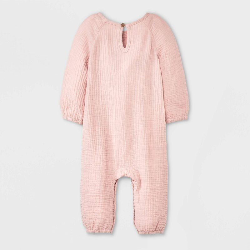 Grayson Collective Baby Girls' Smocked Gauze Bubble Romper