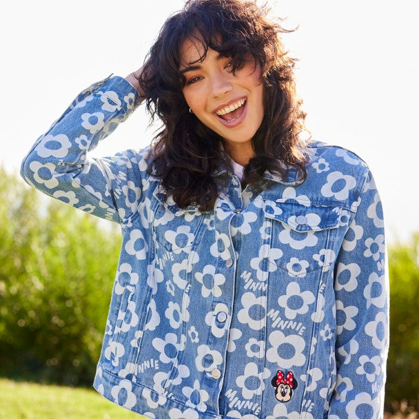 Minnie Mouse Floral Denim Jacket -Disney