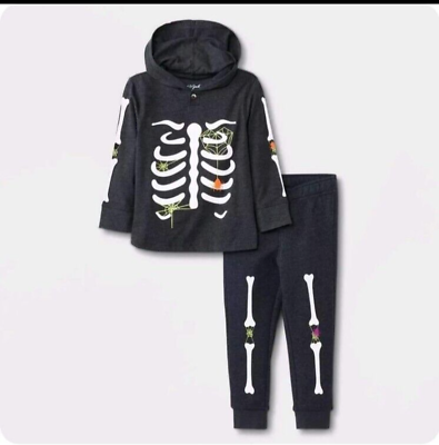 Toddler Cat & Jack Skeleton Halloween Fleece  Set