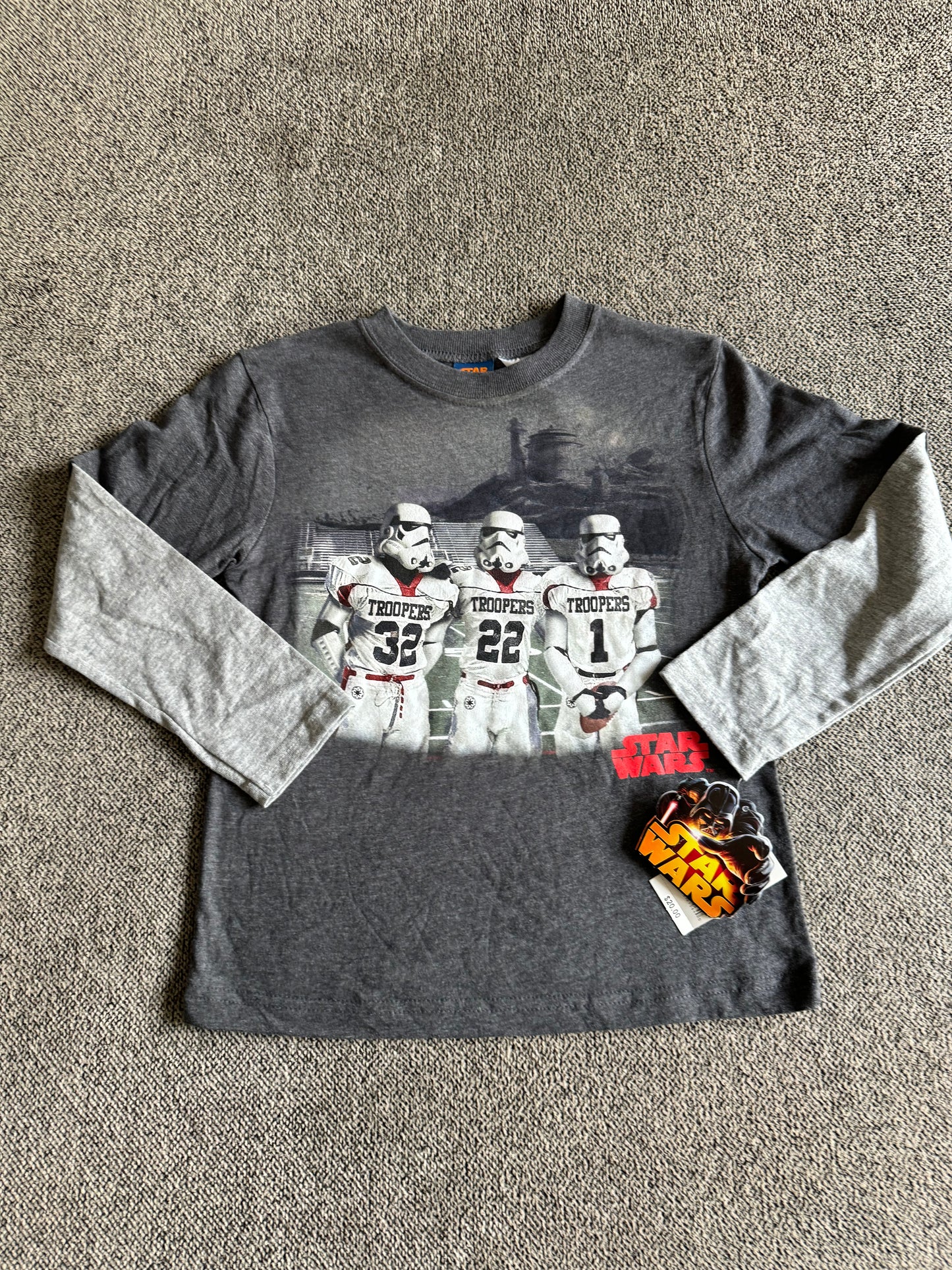 Boys Star Wars Long Sleeve Trooper Football Graphic T- Shirt